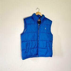 SALE! Men’s Blue Polo Full Zip Puffer Vest Size L NWT